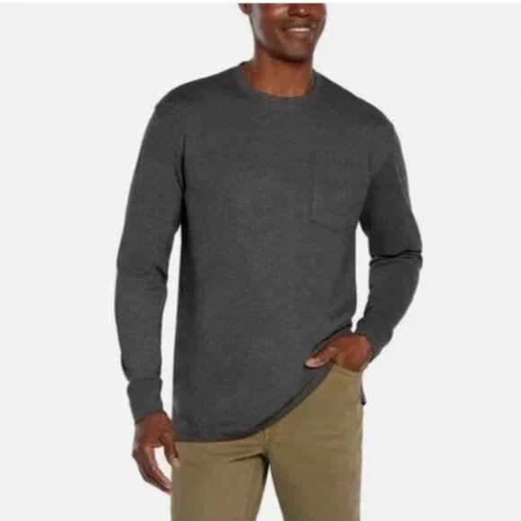 NEW Woolrich Men's XXL Long Sleeve Pocket Tee Dark Gray Cotton - Picture 1 of 7